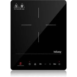 IsEasy Single Induction Cooker 2100W Portable Induction Hob With Slim Black Crystal Panel Body, Induction Plate With 9 Power Levels Setting, Max & Min Function, 8-hours Timer, Safety Lock