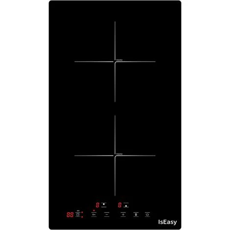 IsEasy Electric Induction Hob With Plug-in, Built-in & Portable Cooktop, 2 Zones 30cm 3000W