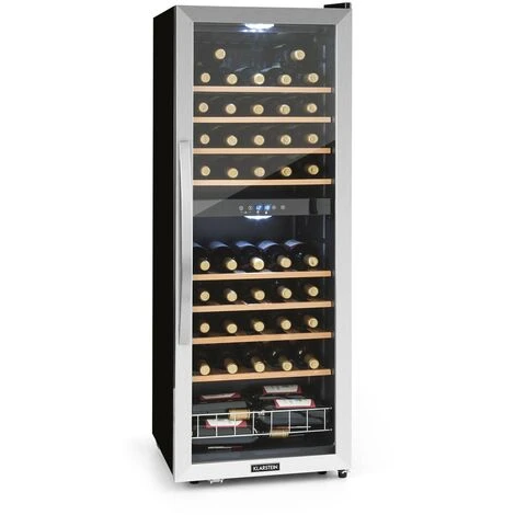 Klarstein Vinamour 54 Duo Wine Refrigerator 2 Zones 148 Litres 54 Bottles Touch Display