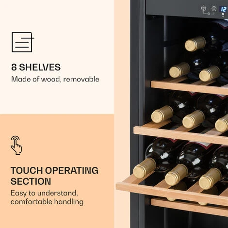 Klarstein Vinamour 54 Duo Wine Refrigerator 2 Zones 148 Litres 54 Bottles Touch Display - Image 5
