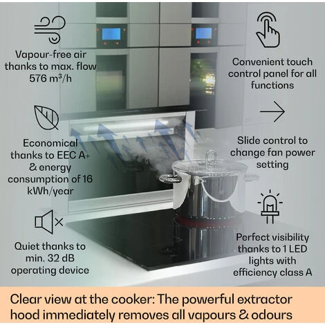 Klarstein Royal Flush Eco Cooker Hood 60 Cm 576 M³/h A+ - Image 2