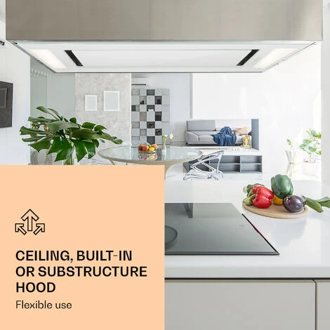 Klarstein Remy Ceiling Hood 90 Cm 619 M³/h 230W 3 Levels Remote Control - Image 2