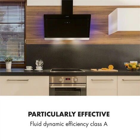 Klarstein Aurora Eco 90 Cooker Extractor Hood 550 M³ / H LED Display Black - Image 2