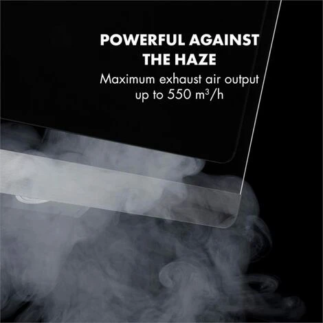 Klarstein Aurora Eco 90 Cooker Extractor Hood 550 M³ / H LED Display Black - Image 3