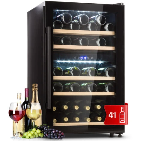 Klarstein Barossa 40 Duo Wine Fridge 2 Zones 41 Bottles Glass Door Touch LED