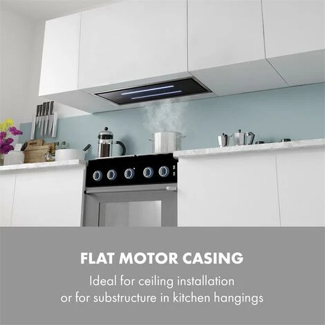 Klarstein High Line Ceiling Hood 77cm 410 M3 / H 75W 3 Steps Remote Control Black - Image 5