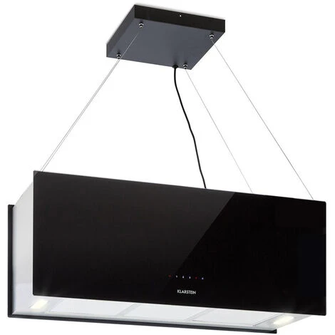 Klarstein Kronleuchter XL Island Exhaust Hood 90cm Exhaust Air: 590m³ / H LED Touch Black