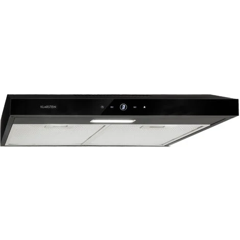 Klarstein Contempo Neo Substructure Cooker Extractor Hood 60cm 175m³ / H LED Stainless Steel Acrylic Black
