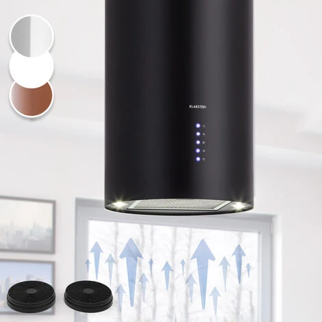 Klarstein Klarstein Beretta Island Cooker Extractor Hood Ø35cm Exhaust / Circulating Air 650m³ / H LED Black