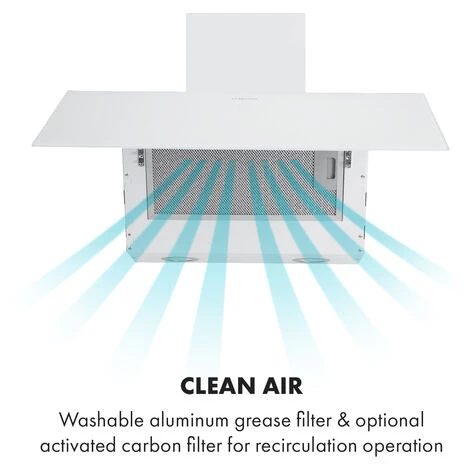 Klarstein Laurel 60 Cooker Extractor Hood 60cm Exhaust Air: 350 M³ / H LED Touch White - Image 4