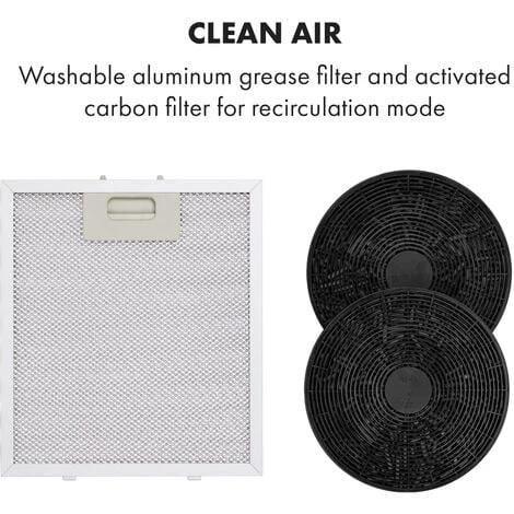 Klarstein Tron Ambience Island Cooker Extractor Hood Ø38cm Recirculation 540m³ / H LED White - Image 5