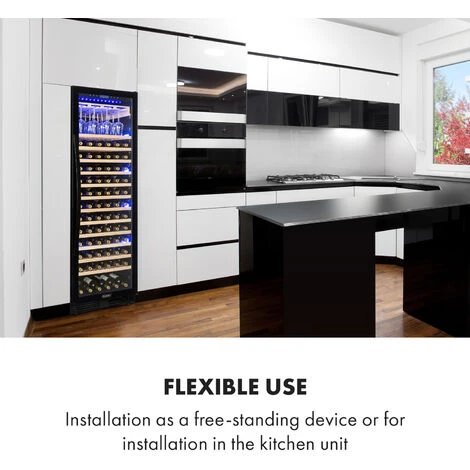 Klarstein Vinovilla Grande 165 Built-in Uno Onyx Large Capacity Wine Fridge 433 Litres 165 Bottles - Image 2