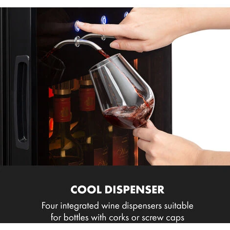 Klarstein First Class 84 Wine Cooler 4 Dispensers 84 Bottles 5-22 ° C Black - Image 2