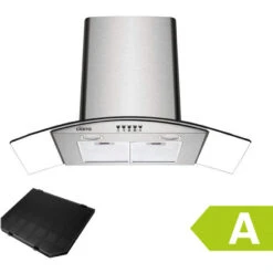 CIARRA 90cm Cooker Hood 650m3/h Stainless Steel Curved Glass Extractor Hood -506SS90