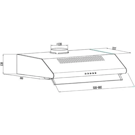 Econolux ART11335 60cm Stainless Steel Visor Cooker Hood - Image 2