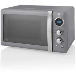 Swan Retro 800W LED Digital Microwave Grey