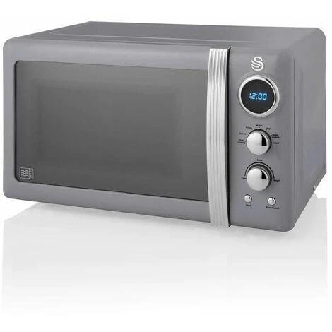 Swan Retro 800W LED Digital Microwave Grey