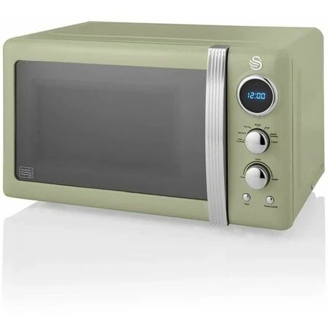 Swan Retro 800W LED Digital Microwave Green - Image 2