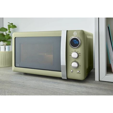Swan Retro 800W LED Digital Microwave Green - Image 3