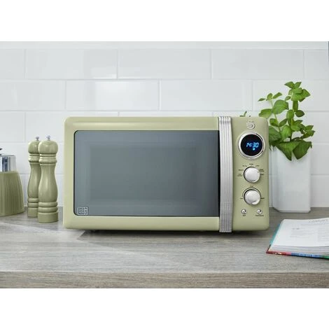 Swan Retro 800W LED Digital Microwave Green - Image 4