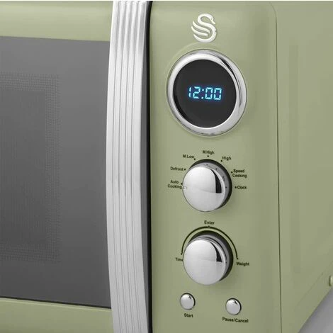 Swan Retro 800W LED Digital Microwave Green - Image 5