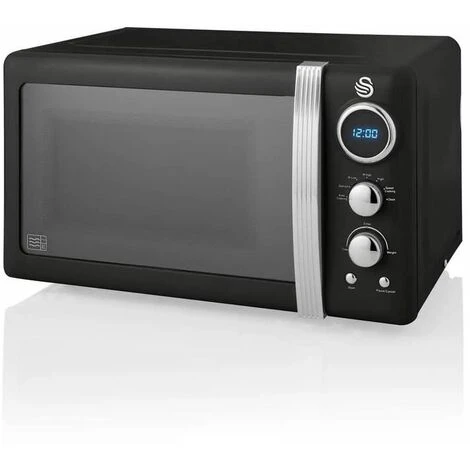 Swan Retro 800W LED Digital Microwave Black - Image 2