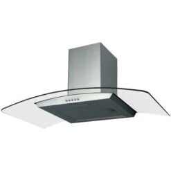 SIA CGH80SS 80cm Stainless Steel Curved Glass Cooker Hood Extractor Fan