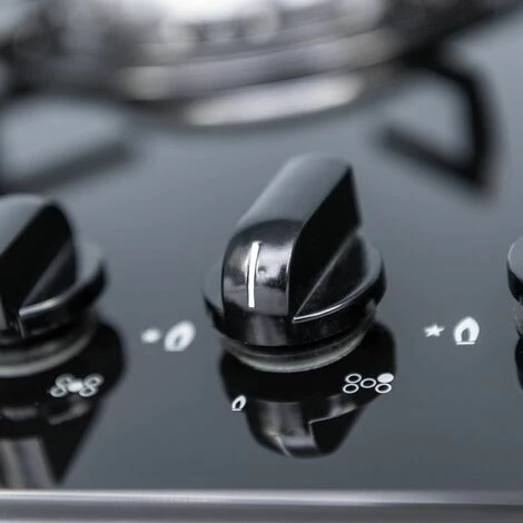 SIA GHG713BL 70cm Black 5 Burner Gas On Glass Hob With Enamel Pan Stands & FFD - Image 2