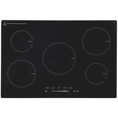 SIA INDH75BL 75cm Black Touch Control 5 Zone Induction Hob With Child Lock