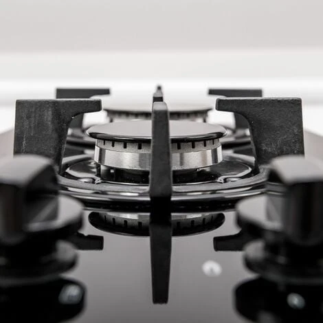 SIA GHG301BL 30cm Black 2 Burner Gas On Glass Domino Hob & Cast Iron Stands - Image 3