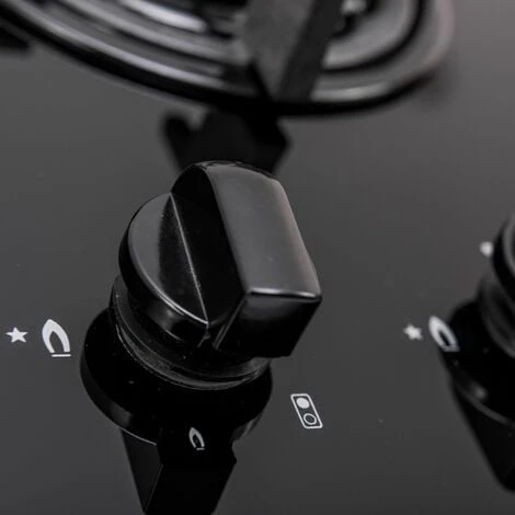 SIA GHG301BL 30cm Black 2 Burner Gas On Glass Domino Hob & Cast Iron Stands - Image 5