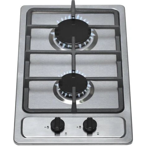 SIA SSG302SS 30cm Domino Gas Hob In Stainless Steel LPG Kit & Cast Iron Stands
