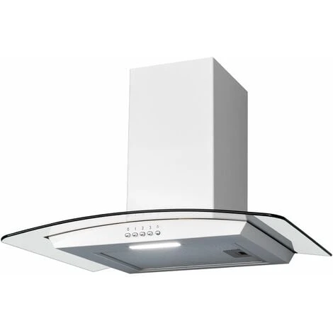 SIA CGH60WH 60cm White Curved Glass Chimney Cooker Hood Kitchen Extractor Fan - Image 2