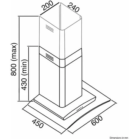 SIA CGH60WH 60cm White Curved Glass Chimney Cooker Hood Kitchen Extractor Fan - Image 4