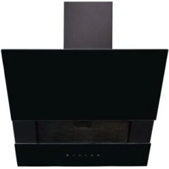 60cm Black Angled Cooker Hood With Sliding Glass Panel - SIA AGTC60BL