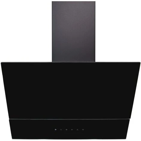 60cm Black Angled Cooker Hood With Sliding Glass Panel - SIA AGTC60BL - Image 2