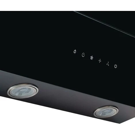 60cm Black Angled Cooker Hood With Sliding Glass Panel - SIA AGTC60BL - Image 4