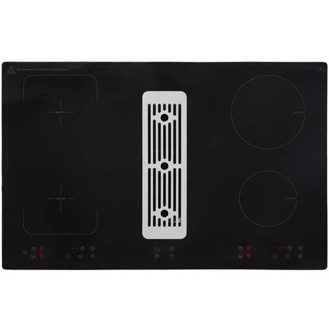 SIA 80cm Black Induction Hob With Built In Downdraft Extractor Fan & Filter - Image 2
