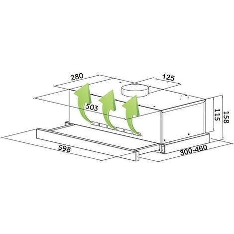 SIA TSH60SS 60cm Stainless Steel Telescopic Integrated Cooker Hood Extractor Fan - Image 4