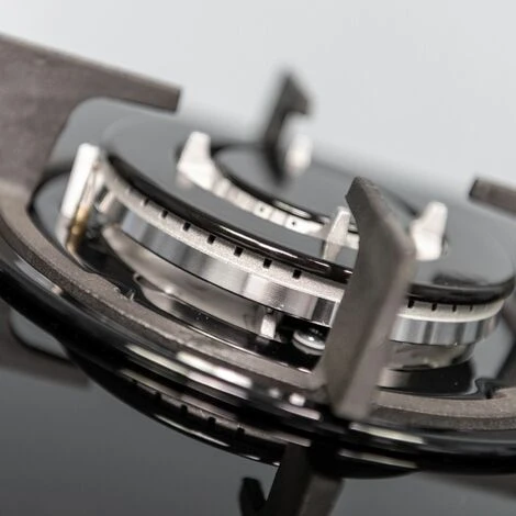 SIA GHG703BL 70cm Black 5 Burner Gas On Glass Hob With Cast Iron Pan Stands - Image 3