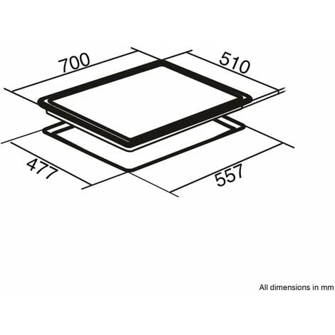 SIA GHG703BL 70cm Black 5 Burner Gas On Glass Hob With Cast Iron Pan Stands - Image 4