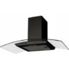 SIA CGH80BL 80cm Curved Glass Chimney Cooker Hood Extractor Fan In Black