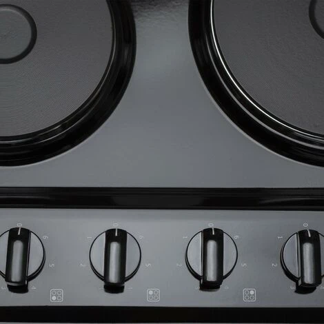 SIA PHP601BL 60cm Black 4 Zone Electric Solid Plate Easy Clean Side Control Hob - Image 2