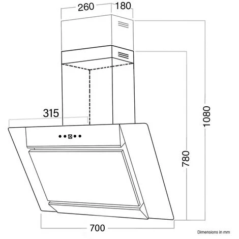 SIA AGL71SS 70cm Stainless Steel Angled Chimney Cooker Hood Kitchen Extractor - Image 2