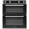 60cm Black Built Under Double Electric Fan Oven 85L - Montpellier DO3550UB
