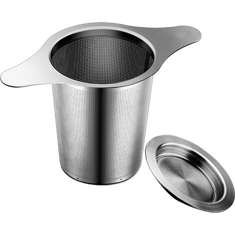 Extra Fine 18/8 Stainless Steel Tea Infuser Mesh Strainer With Large Capacity & Perfect Size Double Handles For Hanging On Teapots, Mugs, Cups To Steep Loose Leaf Tea And Coffee