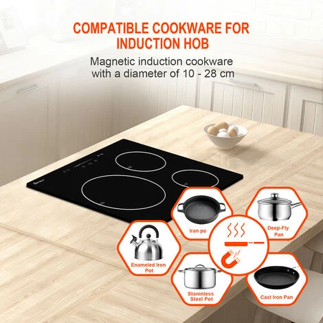 Gasland Chef IH603BF 60cm Built-in Induction Hob, 3 Zones Electric Cooktop 5800W, With Slider Touch Control, Boost Function - Image 3