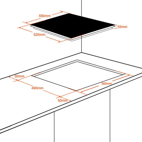 Gasland Chef IH603BF 60cm Built-in Induction Hob, 3 Zones Electric Cooktop 5800W, With Slider Touch Control, Boost Function - Image 5
