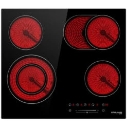 Built-in Ceramic Hob, 4 Zones Electric Cooktop In Black, 6600W Total Output, With Dual & Oval Zone Touch Control Timer Child Lock Gasland Chef CH604BF