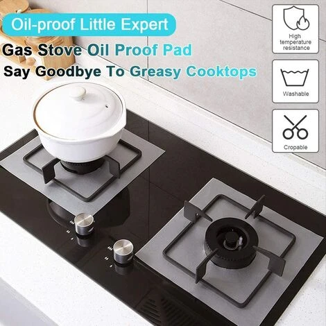 8Pcs Gas Hob Protector Teflon Silver Hob Gas Protector Gas Stove Protector Gas Stove Gas Burner Protector Non-stick Corrosion Protector (Silver 2727cm) - Image 4
